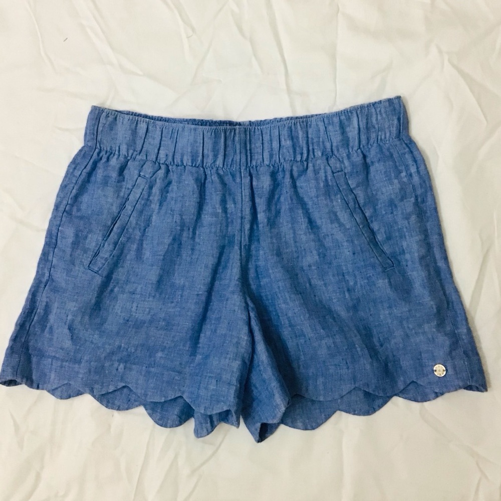Lily Pulitzer Scalloped Edge Linen Shorts